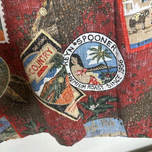 Vintage Reyn Spooner Kona Coffee Hawaii Reverse Print Hawaiian Shirt Mens XL - Picture 4 of 7